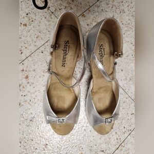 Stephanie Silver Peep-Toe Mary Jane Sandals